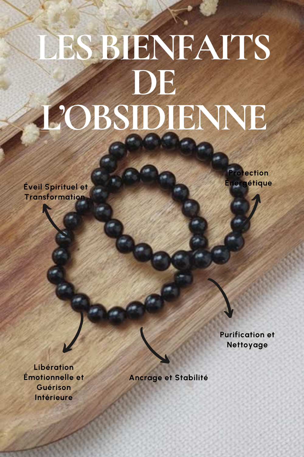 Bracelet Obsidienne noire