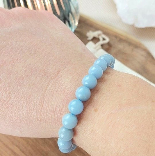 Bracelet Calcédoine bleue