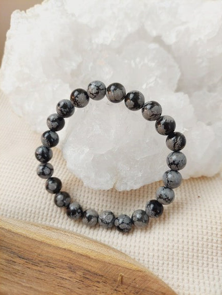 Bracelet Obsidienne neige