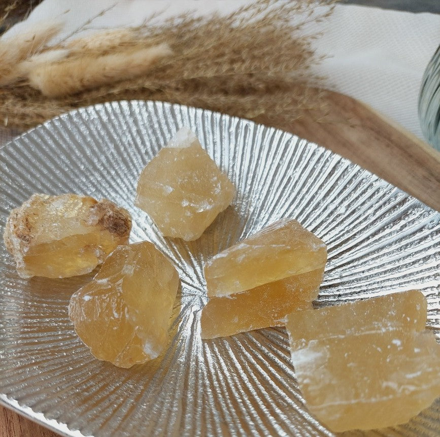 Calcite miel brute