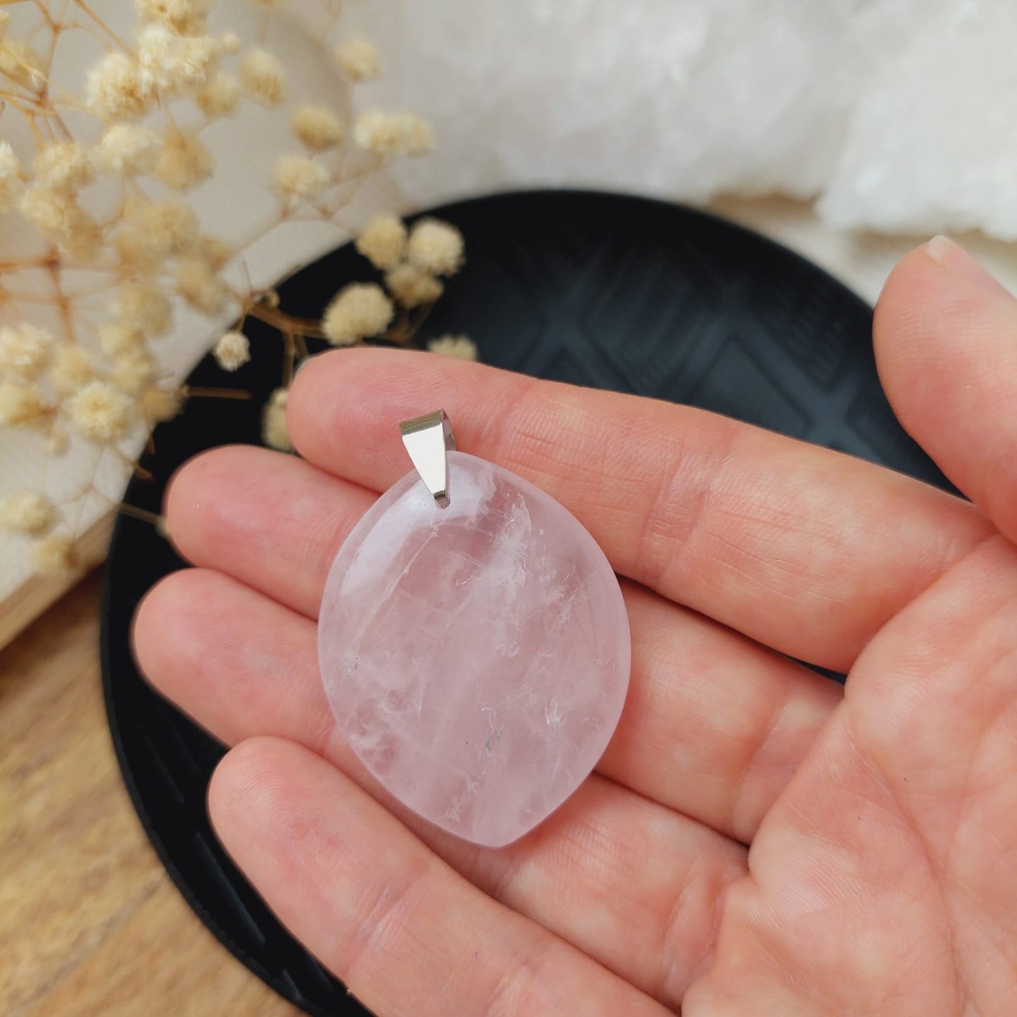 Pendentif Quartz Rose