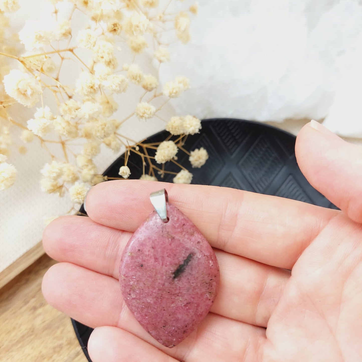 Pendentif Rhodonite